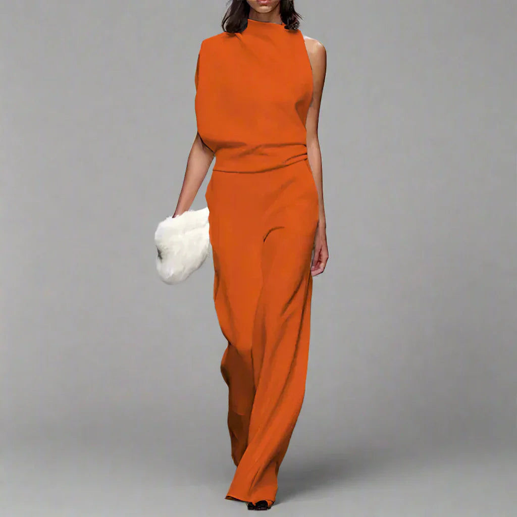 Jumpsuit à jambes larges pour femmes | Une épaule élégante