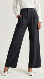 Pantalon à jambes larges pour femme avec taille haute