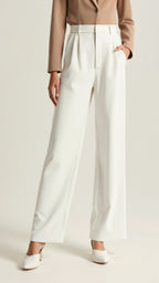 Pantalon à jambes larges pour femme avec taille haute