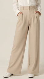 Pantalon à jambes larges pour femme avec taille haute