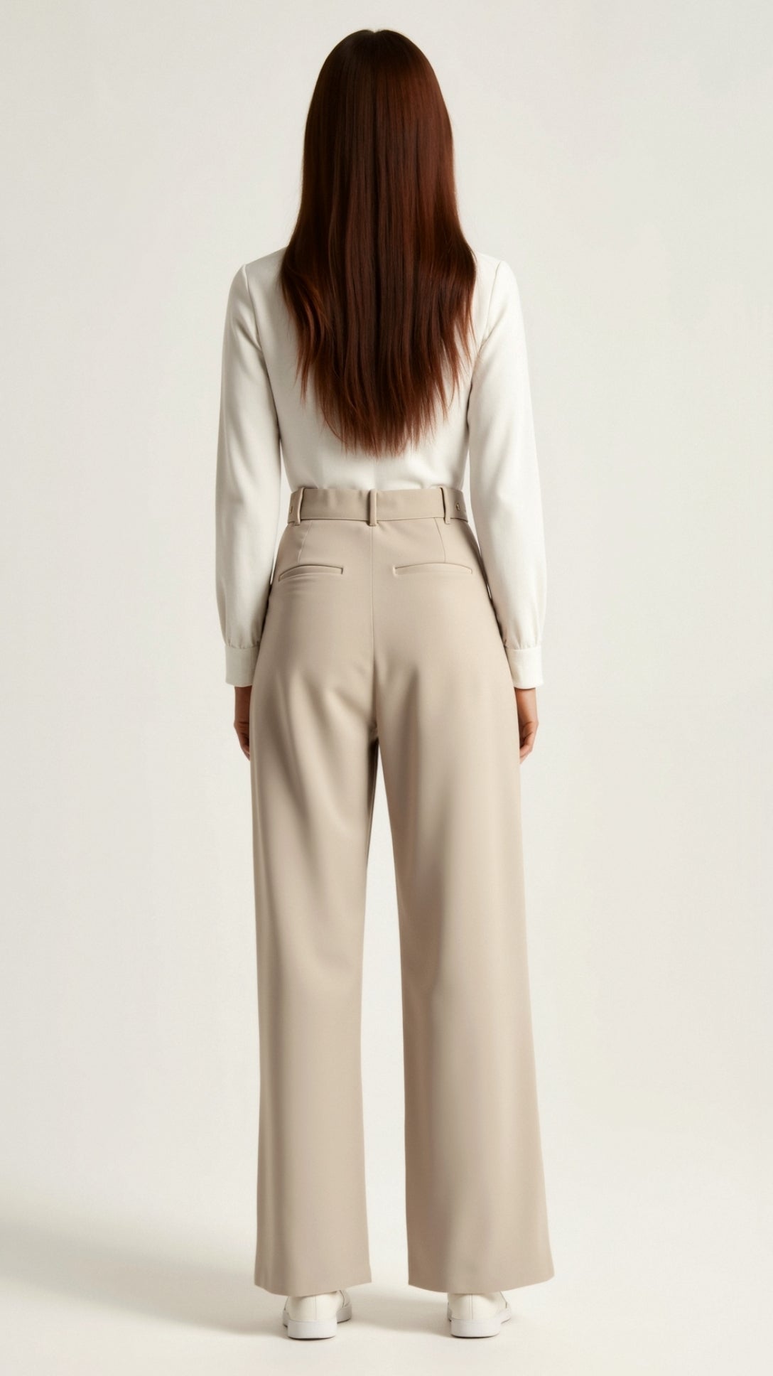 Pantalon à jambes larges pour femme avec taille haute