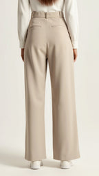Pantalon à jambes larges pour femme avec taille haute