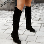Bottes classiques en cuir à hauteur du genou pour femmes
