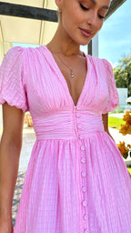 Women's Flowy Long Dress with Front Button - Autumn Edition