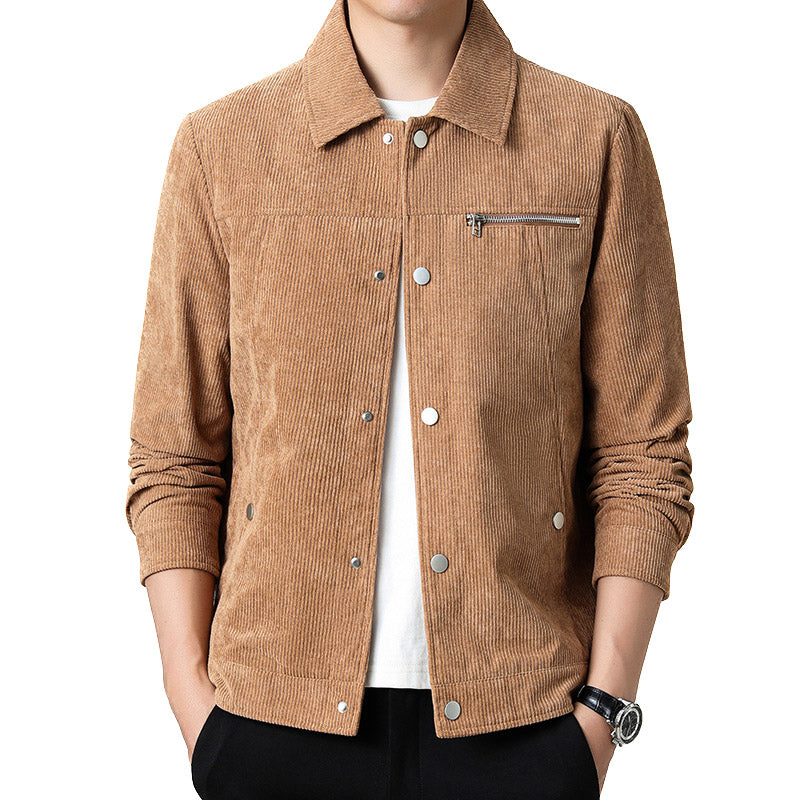 Veste de transition en velours côtelé de haute qualité pour hommes, classique, spéciale automne