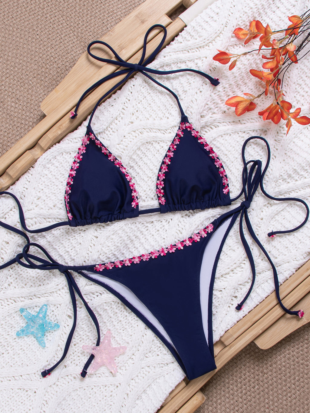 Alma — Blue Tie-Front Two-Piece Bikini