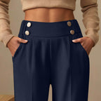 Pantalon décontracté drapé taille haute - Chic&Shines
