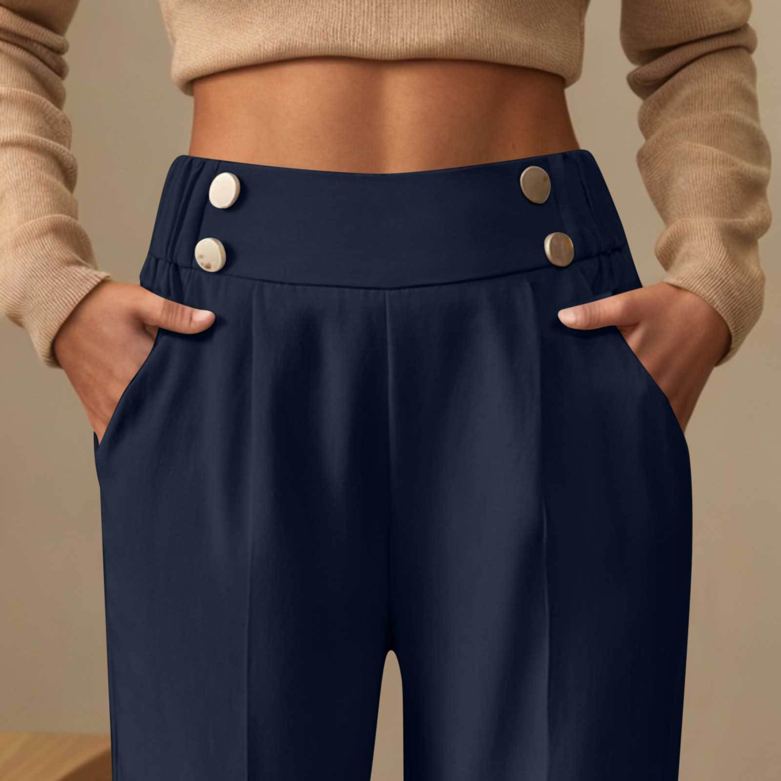 Pantalon décontracté drapé taille haute - Chic&Shines