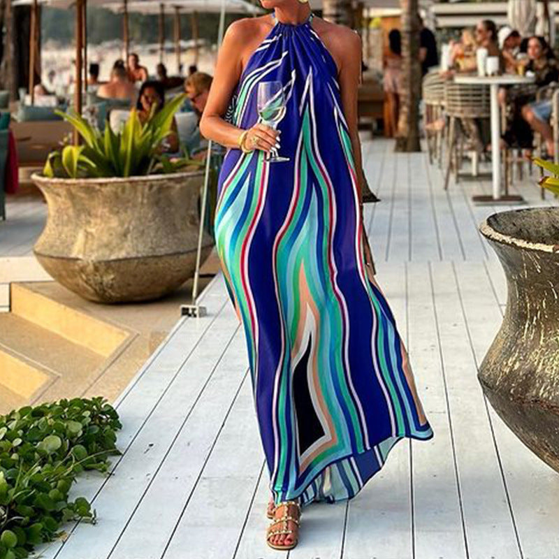 Sleeveless bohemian maxi dress
