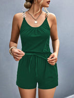 Combinaison short à bretelles métalliques - Chic&Shines