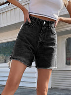 Short en jean taille haute – Coupe droite intemporelle