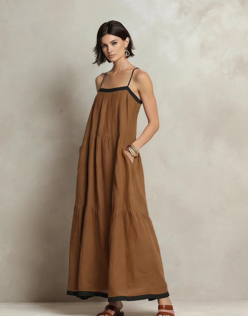 Robe longue lin fluide — élégance décontractée