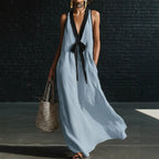 Elegant two-tone midi dress