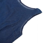 Mini-jupe denim bleu déstructurée à taille mid-rise