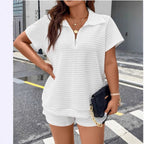 Ensemble haut et short jacquard décontracté - Chic&Shines