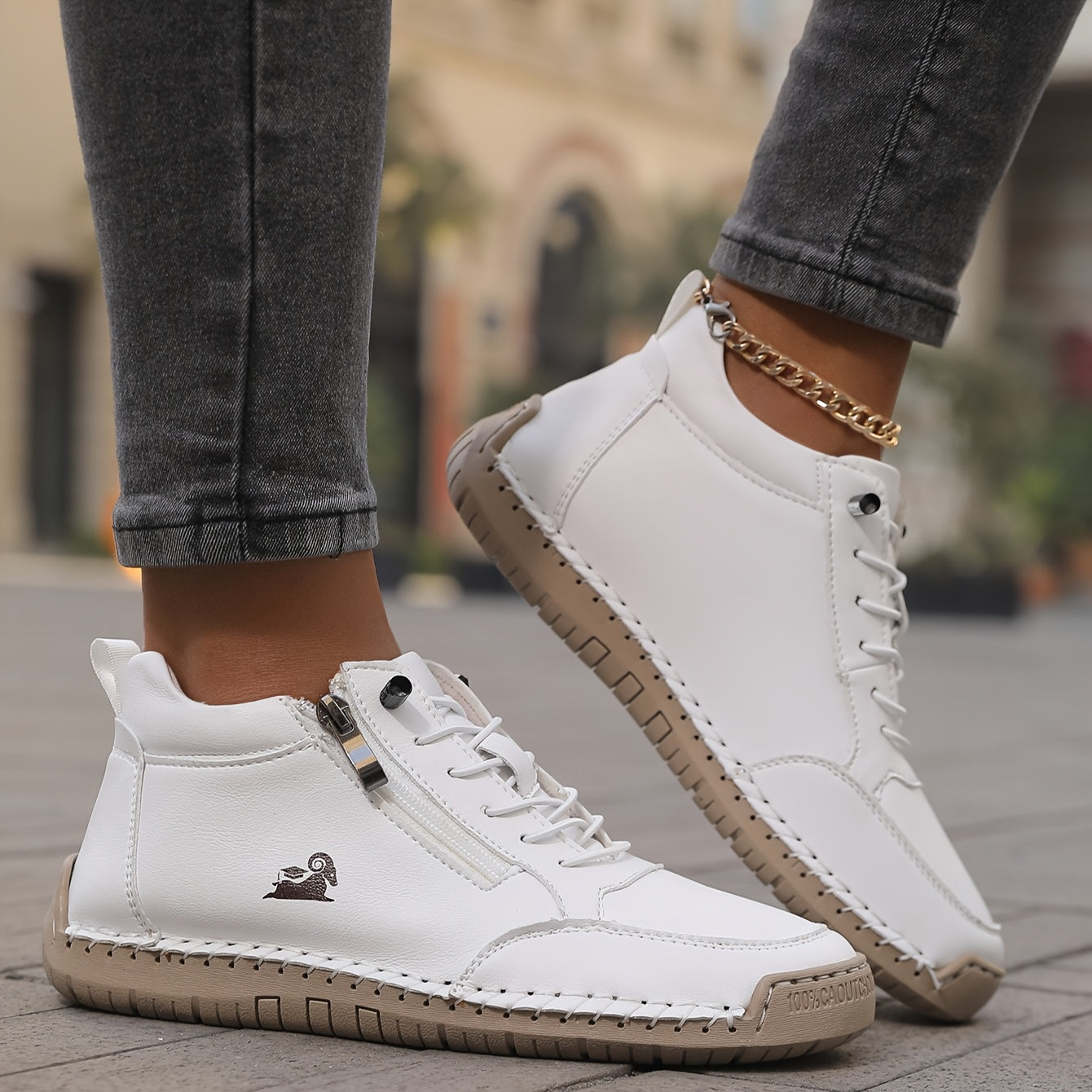 Baskets de marche zippées pour femmes, printemps