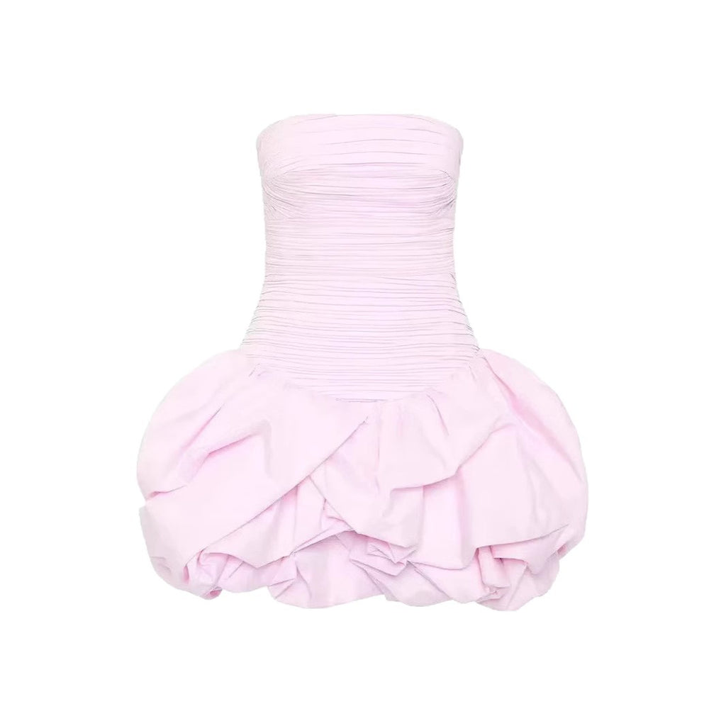 Mini-robe cache-cœur plissée à volants