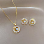Parure bijoux collier et boucles d'oreilles