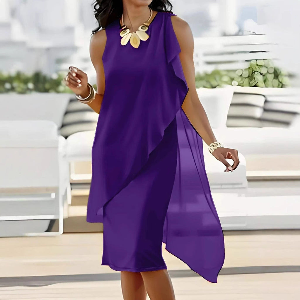 Robe courte sans manches en mousseline - Chic&Shines