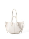 Sac à main blanc élégant en cuir, design minimaliste avec anses longues, idéal pour mode féminine, accessoire tendance et chic.