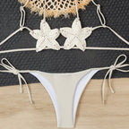Francesca — Apricot open-knit swimsuit