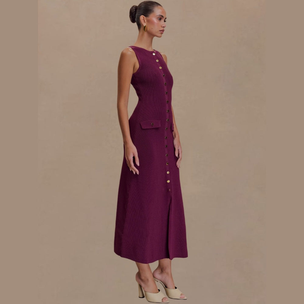 Bodycon checked sleeveless dress