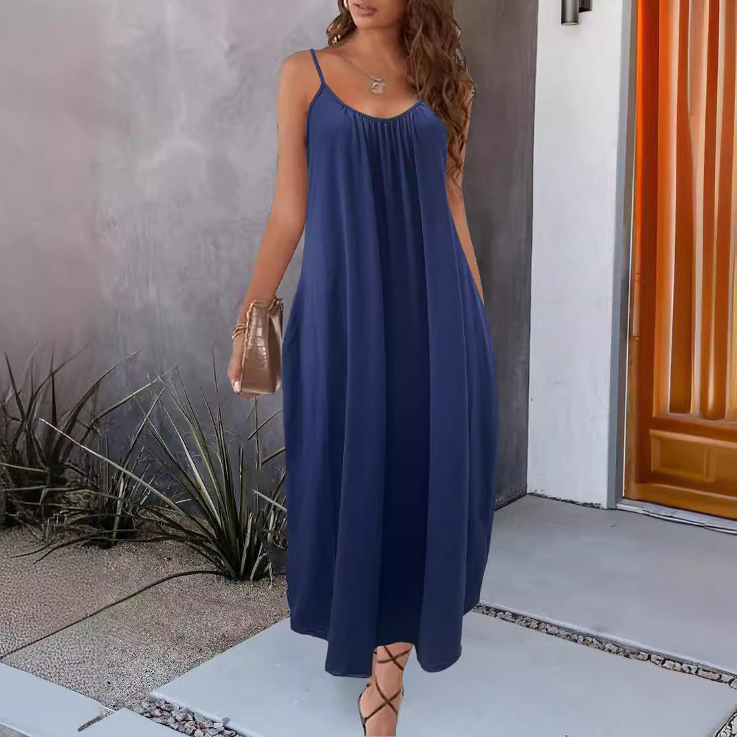 Robe longue ample à bretelles décontractée - Chic&Shines