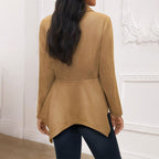 Veste en daim col polo élégant et décontractée