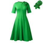 Robe midi col rond élégante - Design épuré et intemporel