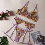 Céleste — Ensemble plage à motif floral