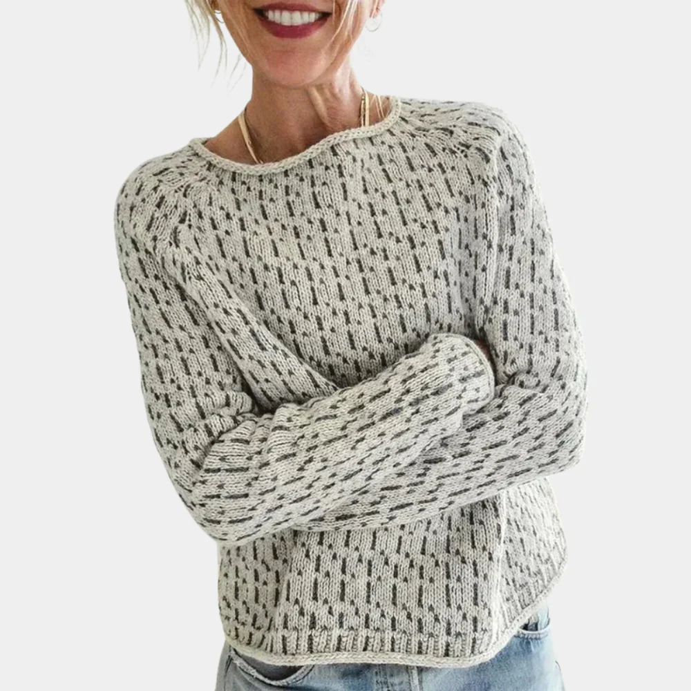 Casual Dames Trui met Gespikkelde Textuur