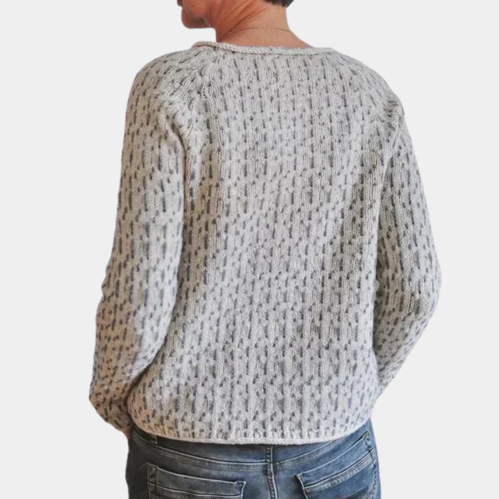 Casual Dames Trui met Gespikkelde Textuur