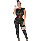 Combinaison pantalon sans manches en strass - Chic&Shines