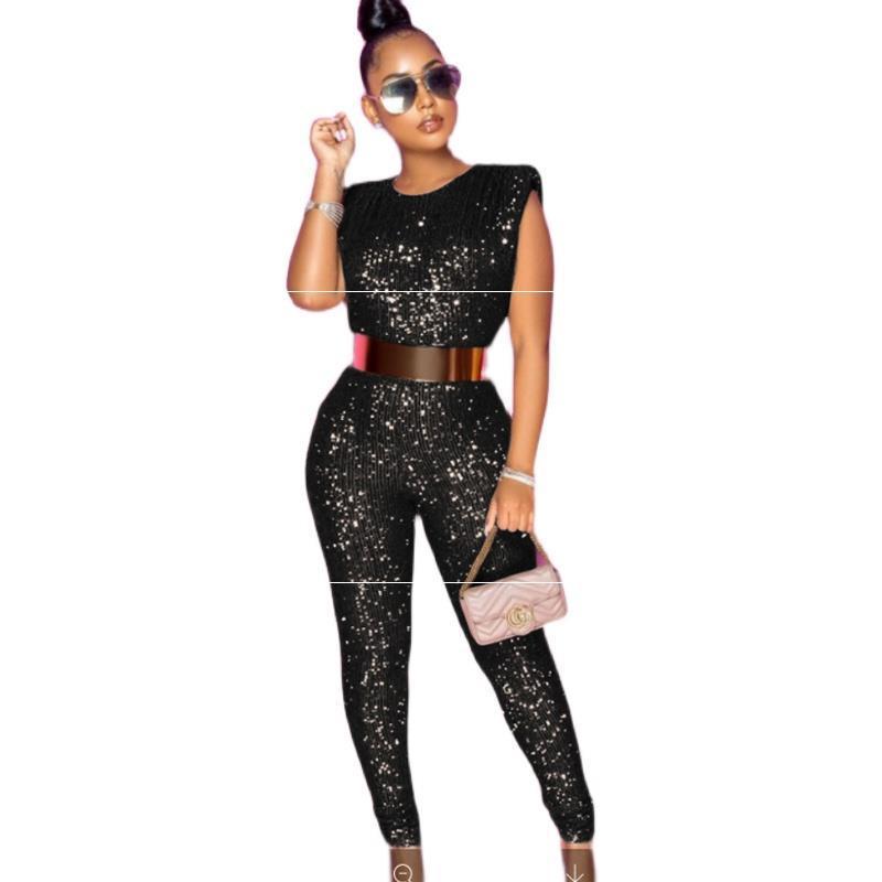 Combinaison pantalon sans manches en strass - Chic&Shines