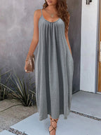 Robe longue ample à bretelles décontractée - Chic&Shines