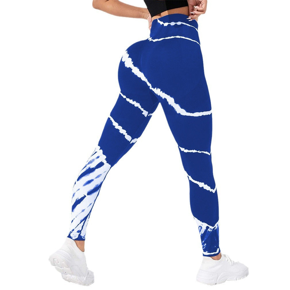 Legging de sport sans coutures tie-dye effet push-up