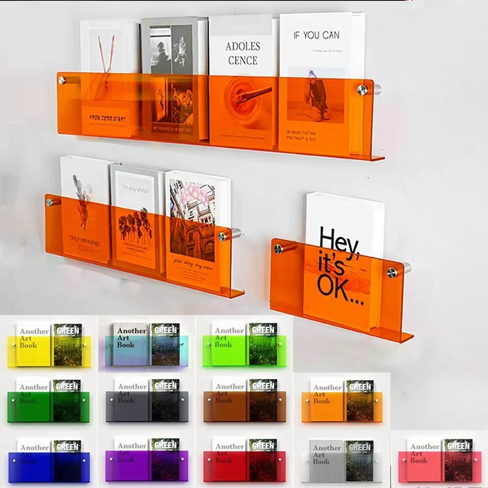 Etagère murale Porte-magazines en acrylique transparent