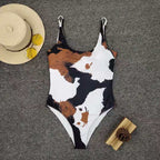 Lalie — Bikini deux-pièces taille haute blanc imprimé