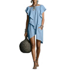 Solid short-sleeved dress — timeless colors