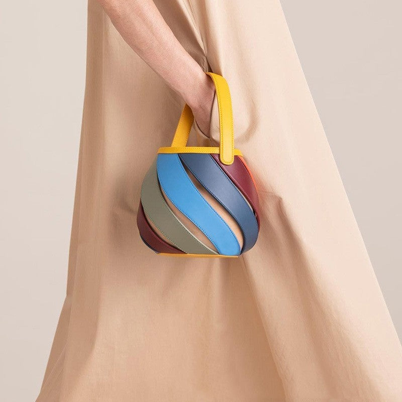 Sac seau cylindrique à coutures matelassées en losanges - Chic&Shines