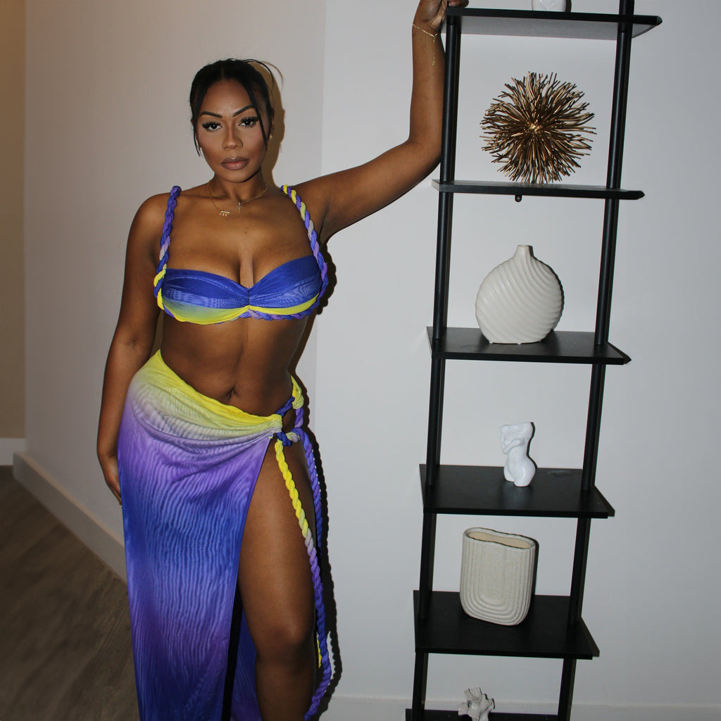 Dalida — Blue Beach Wrap Set