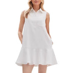 Robe chemise sans manches unie — Coupe fluide
