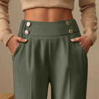 Pantalon décontracté drapé taille haute - Chic&Shines