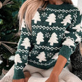 Pull tricoté en forme d'arbre de Noël pour femmes - Hiver