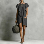 Solid short-sleeved dress — timeless colors