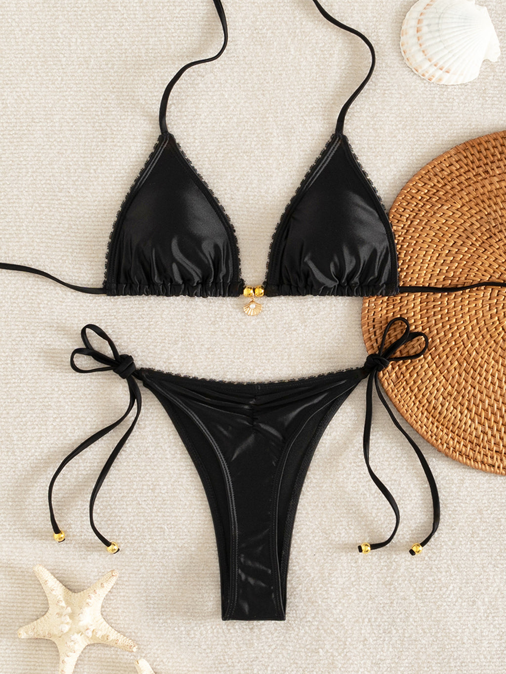 Auriane — Maillot de bain à volants noir