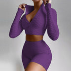 Ensemble de sport haut manches longues et short - Chic&Shines