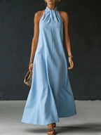 Robe longue sans manches à bretelles croisées