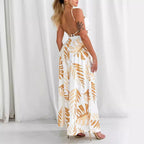 Robe longue d'été dos nu décontractée imprimée