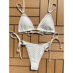 Maillot de bain bikini à bretelles col licou